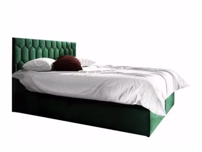 Lit continental Baltimore 181, Double, Vert, Tissu, Disponible