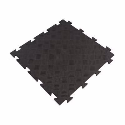 Dalle clipsable en PVC Motif « métal strié » – Noir 50 x 50 cm