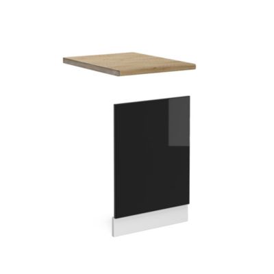 Vicco Façade Noir Haute brillance/Blanc 45cm PT Marbre