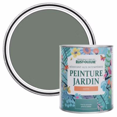 Peinture Verte pour Jardin et terrasse, Finition Satinée – RUST-OLEUM – Sérénité 750ml