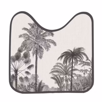 tapis contour wc 45 x 45 cm microfibre imprimee cocoty des. place