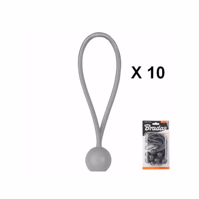 Tendeur a boule gris 20cm pour bâche et toile (blister de 10pieces)