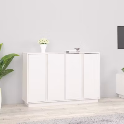 814495 vidaXL Buffet Blanc 120x35x80 cm Bois massif de pin
