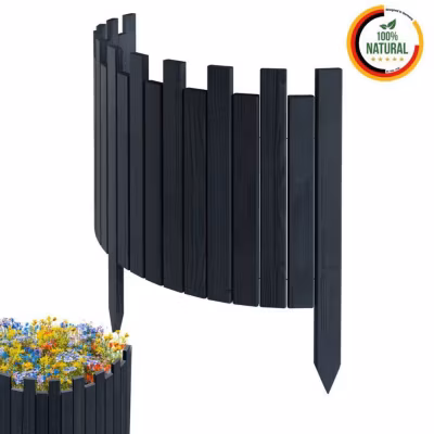 Bordure de Jardin – Anthracite – 100 cm x 40 cm – Bois de Pin – Design Élégant – Durable