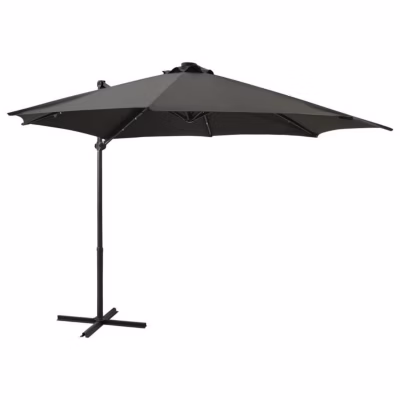 vidaXL Parasol de Jardin en Porte-à-faux avec Mât et Lumières LED, Pare-soleil de Patio, Abri de Soleil Terrasse Extérieur, 312330