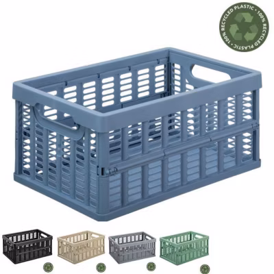 Casier pliant en plastique recyclé 11,5 litres – Bleu