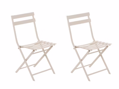 Lot de 2 Chaises de jardin métal pliante Greensboro Argile – Hespéride