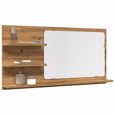 ZMH Armoire à miroir de salle de bain chêne artisanal 90x11x45 cm