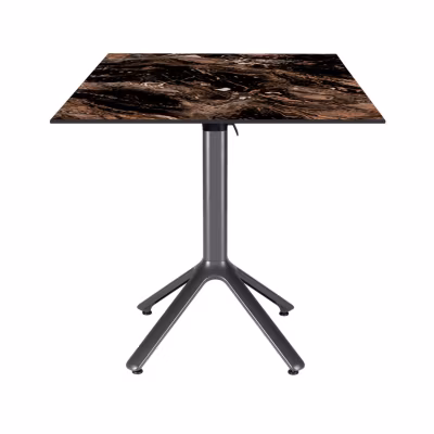 Table pliable Nemo pour intérieur/extérieur marbre luxe 70×70 – Restootab