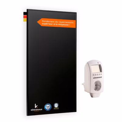 Chauffage infrarouge P-Serie 3000W avec thermostat – Black Edition