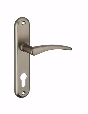 Ensemble de poignées pour porte d&rsquo;entrée Vesta trou de cylindre, entr&rsquo;axes 165mm, nickelé satiné – SP
