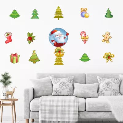 Sticker Noël les éléments de Noël – Autocollants stickers adhésifs noël – décoration fêtes – 50x75cm
