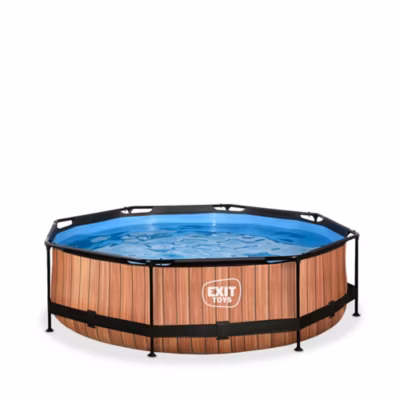 Piscine EXIT Wood D300x76cm avec pompe filtrante marron
