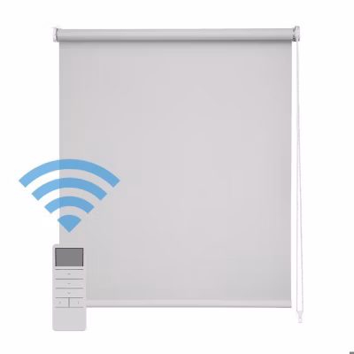 Easydeco – Store Enrouleur motorisé à batterie Translucide (Gris, 120 x 250 cm)