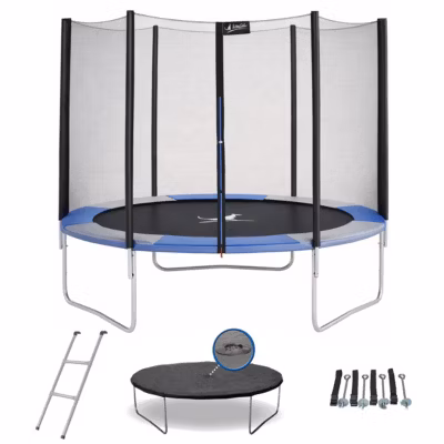 Trampoline rond  250cm avec filet, échelle, bâche et kit ancrage  RALLI 250