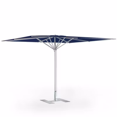 Parasol de terrasse complet Prémium Bleu foncé 300 x 300 Armature Gris
