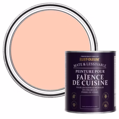 Peinture Rose Corail Résistante à l&rsquo;eau pour Faïence de Cuisine, Finition Mate – RUST-OLEUM – Étoile de mer 750ml