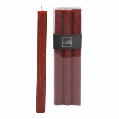 Boite de 6bougies 13H en Paraffine rouge 7×4.5×24 cm