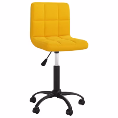 Chaise pivotante de bureau Jaune moutarde Velours vidaXL