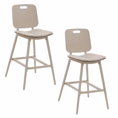 Lot de 2 chaises hautes de jardin en aluminium TERZANO