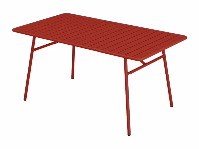 Table de jardin L.160 cm en métal – Rouge – MIRMANDE de MYLIA