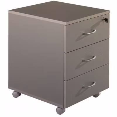 Caisson mobile 3 tiroirs alu – SIMMOB – WICMA303AL – Gris – Bois – Meuble de bureau