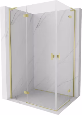 Mexen Mist-H L Duo cabine de douche pivotante gauche 105 x 100 cm, transparent, or brossé – 8A5L-105L-100P-55-00