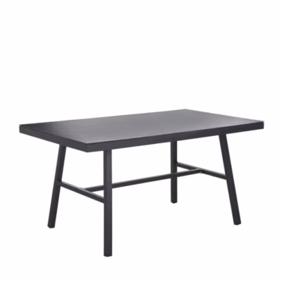 Table de salle à manger de jardin CANETTO 150 cm 90 cm Verre Noir