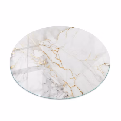 Dessus de table en verre trempé Wallfluent fi100 cm Marbre élégant avec veines