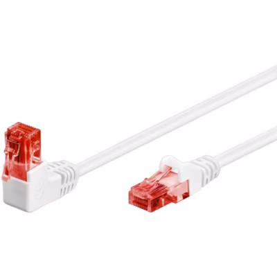 Câble RJ45 Cat6 coudé blanc 1 mètre GOOBAY