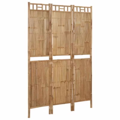 Paravent, Séparateur, Cloison de séparation 3 panneaux Bambou 120×180 cm