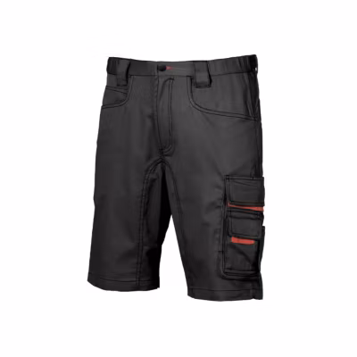 Bermuda de travail PARTY Black Carbon HY017BC – 2 poches italiennes, porte-outils, taille élastique