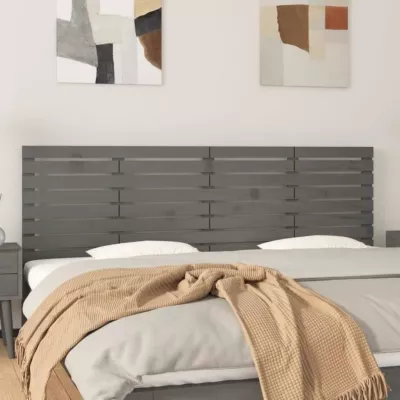 824720 vidaXL Tête de lit murale Gris 206x3x63 cm Bois massif de pin