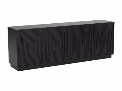 Buffet avec 4 portes en MDF – Noir – MEZULIA