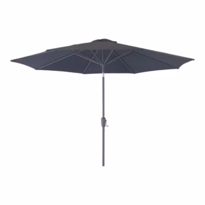 Parasol Houston – Parasol à manivelle inclinable en métal noir de 300 cm