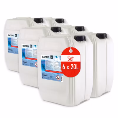 Anti-algues Bayzid 6 x 20 L, Algicide Préventif Pour Piscines Contre Algues, Champignons Et Bactéries