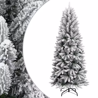 Sapin de Noël artificiel avec neige floquée 240 cm PVC et PE vidaXL