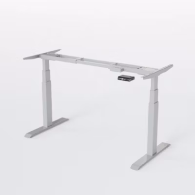 AUM WORLD Cadre Assis Debout Électrique, 2 moteurs, 3 Mémoires, Sécurité Enfant, USB A&C, Hauteur 62-127cm, Charge 120kg, Gris