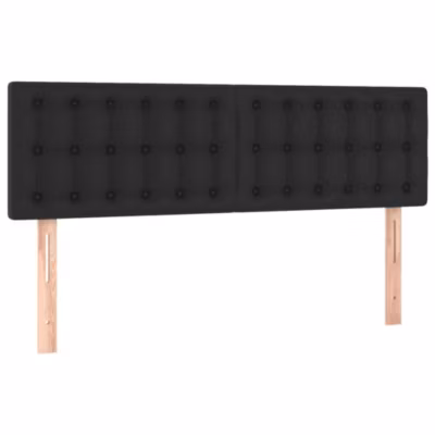 vidaXL 2x Têtes de Lit Meubles de Chambre à Coucher Accessoires de Lit Simple Têtes de Cadre de Lit Intérieur Noir 346464