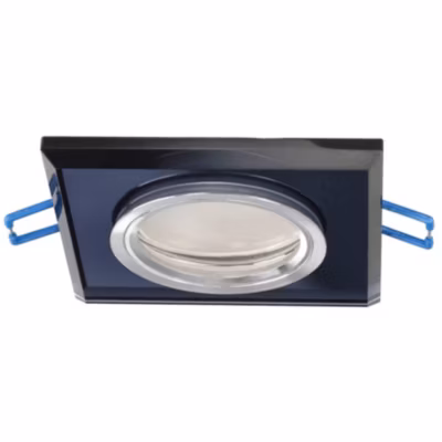 Spot de plafond encastrable Crystal Black IP20, carré, verre, noir, EDO777131 EDO
