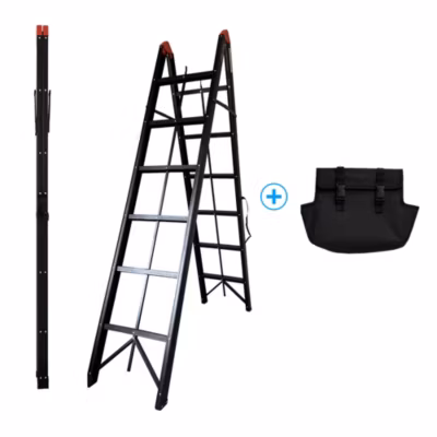 Escabeau pliant 2m10 + Sac à outils, Escabeau 5 marches, Echelle pliant, Echelle télescopique, qualité supérieure