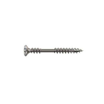 100 Vis Terrasse Bois Double Filetage Tête Fraisée Bombée Torx T-STAR + pointe 4CUT 4.5 x 60 mm – Inox A2 – D-Work