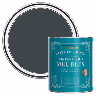 Peinture Noire pour Meubles Mate et Lessivable – RUST-OLEUM – Sable Noir 750ml