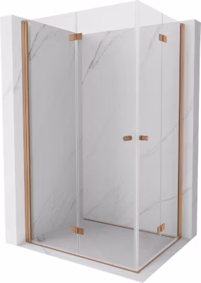 Mexen Mist-F Duo cabine de douche pliante gauche 120 x 80 cm, transparent, cuivre brossé – 8A6-120L-080P-65-00