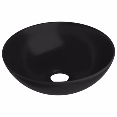 Vasque à poser, Lavabo de salle de bain Céramique Noir mat Rond