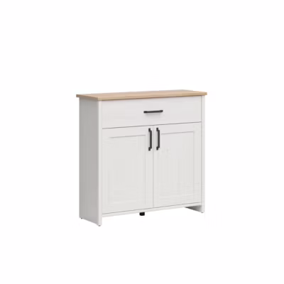 Buffet 2 portes 1 tiroir Aksel Blanc et Bois