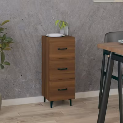 817413 vidaXL Buffet Chêne marron 34,5x34x90 cm Bois d&rsquo;ingénierie