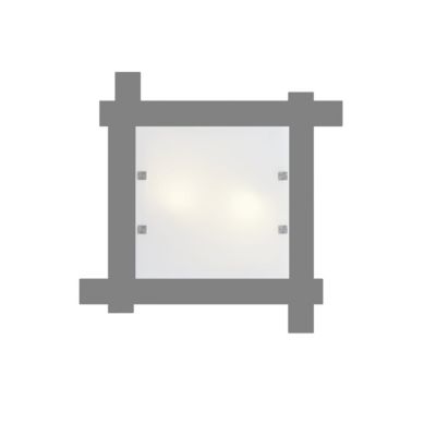 LUMICOM – LEONE Plafonnier, 2X E27, max 42W, métal/verre, gris, 40x40cm
