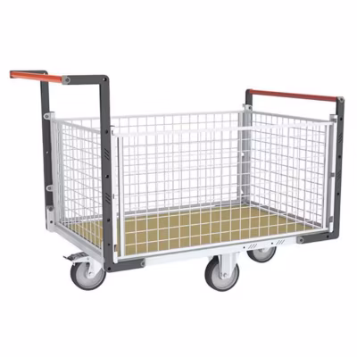 Chariot grillagé 4 côtés – Plateau 1075x710mm – Roues losange – Charge max 500kg – 806724745