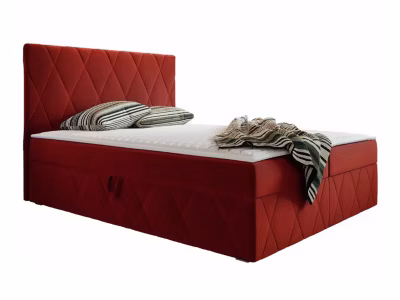 Lit continental Comfivo 225, Double, Rouge, Tissu, Disponible